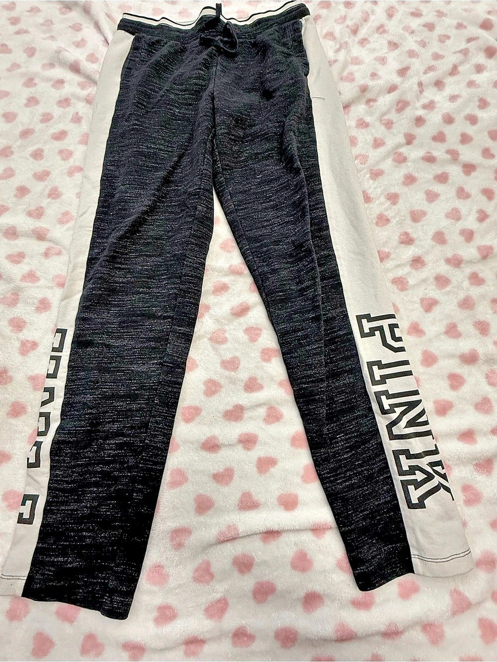 PINK Black & White joggers Size Small Like New